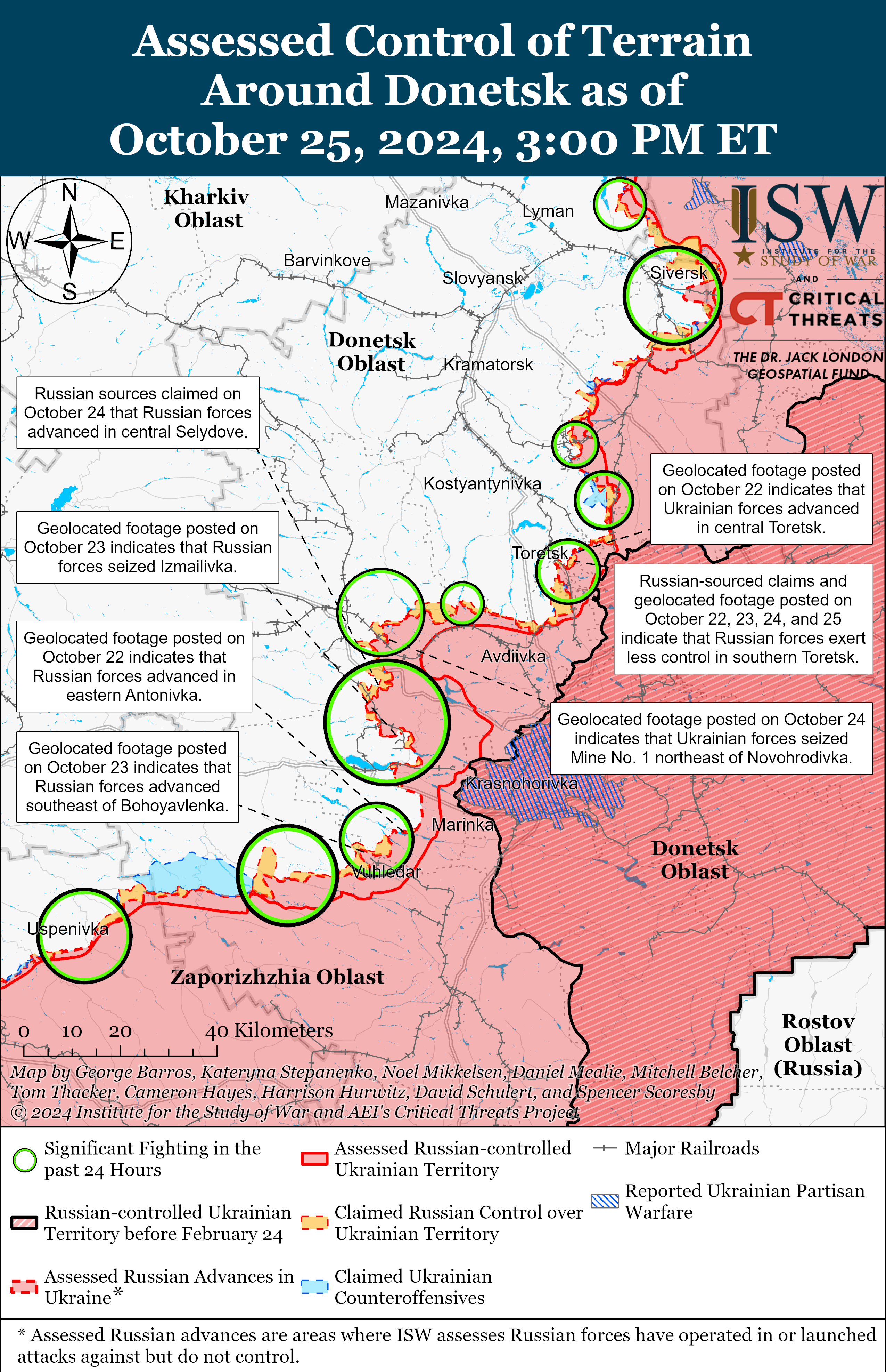 ЗСУ відновили позиції в Торецьку та біля Часового Яру: карти ISW